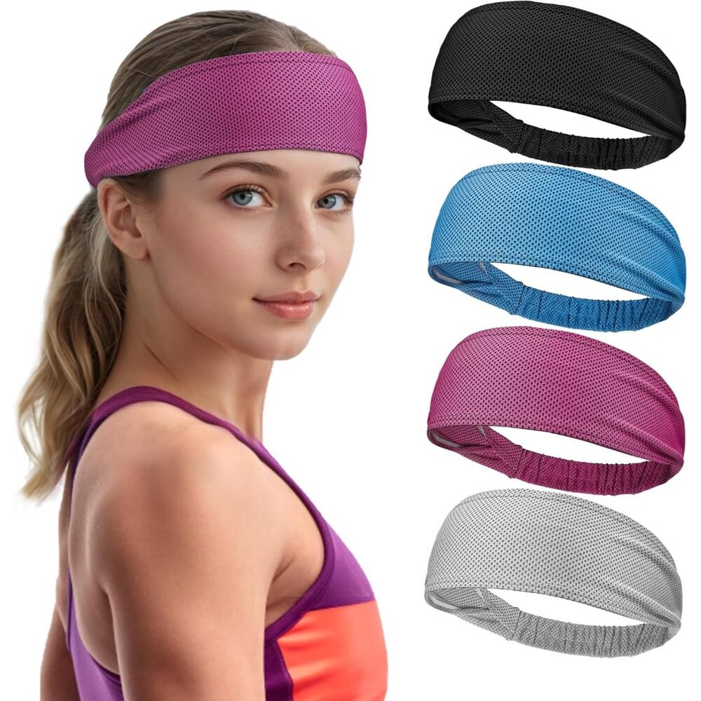 Cooling , Instant Cooling Moisture Wicking Non-Slip Sweatbands For Women Running